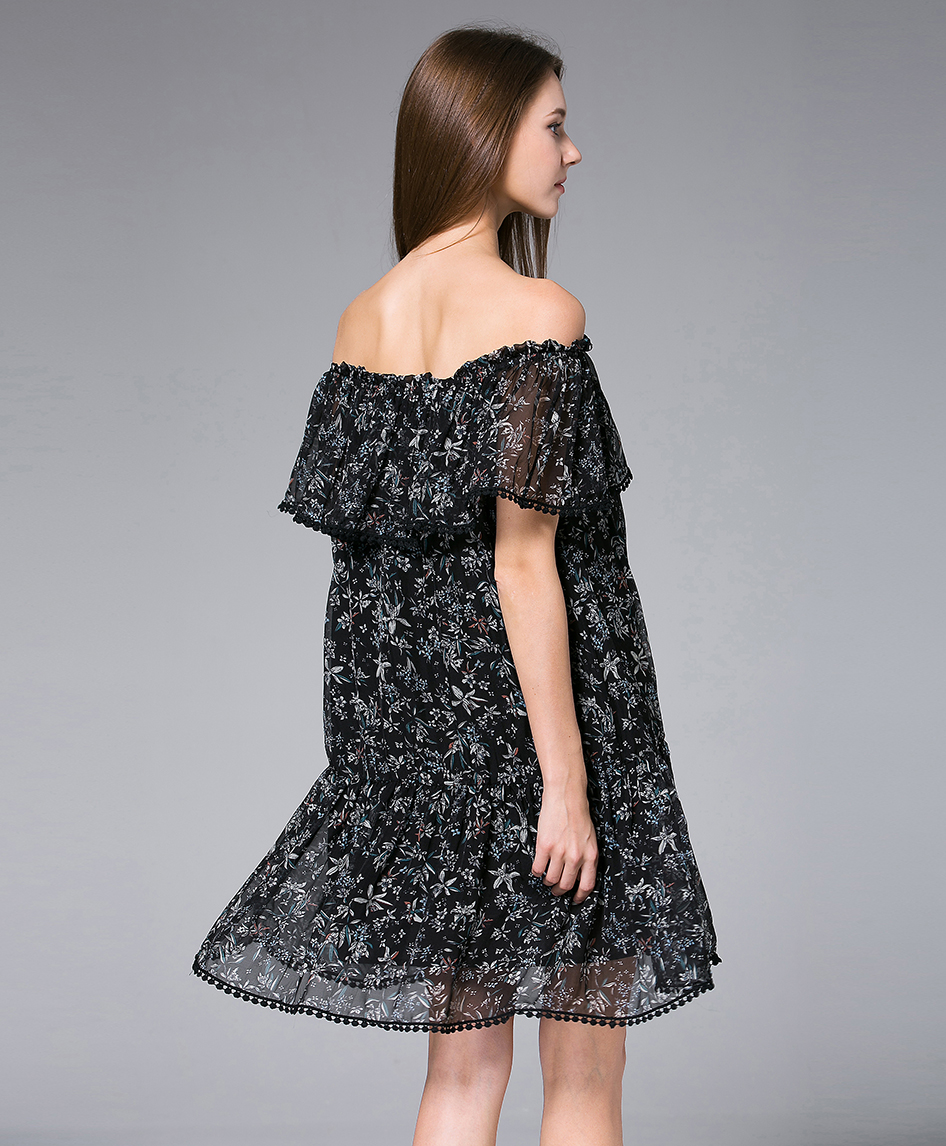 Dress - Off-the-shoulder Silk Chiffon Dress